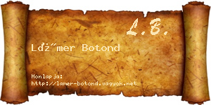 Lámer Botond névjegykártya